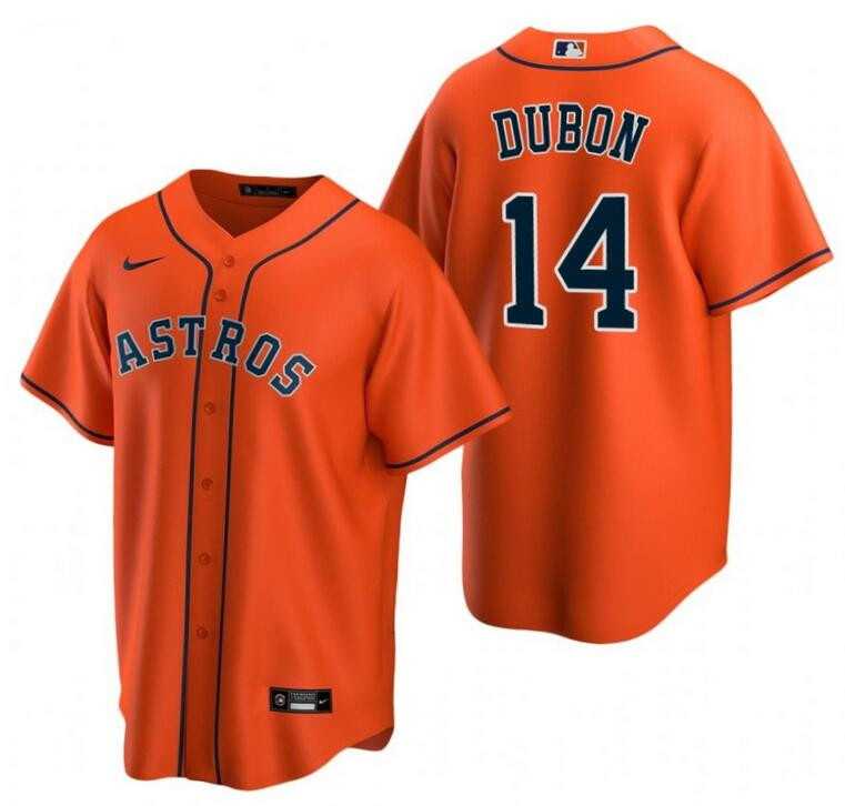 Men%27s Houston Astros #14 Mauricio Dubon Orange Cool Base Stitched Jersey Dzhi
