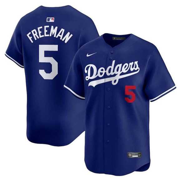 Men%27s Los Angeles Dodgers #5 Freddie Freeman Royal Limited Stitched Jersey Dzhi