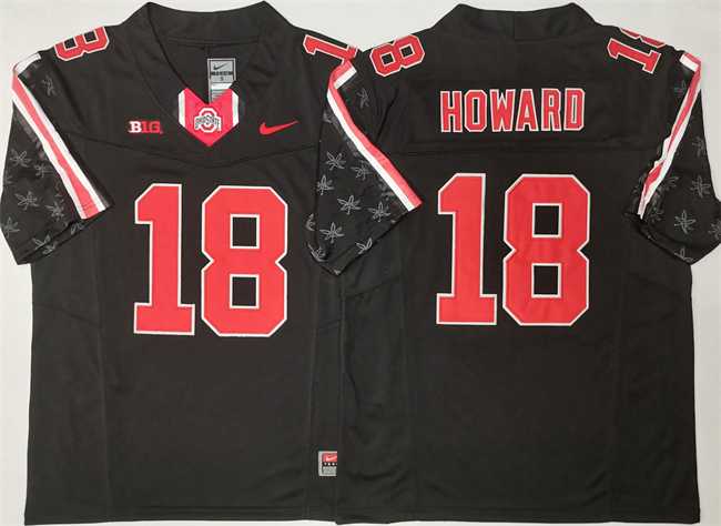 Men%27s Ohio State Buckeyes #18 Will Howard Black 2025 F.U.S.E. Limited Stitched Jersey