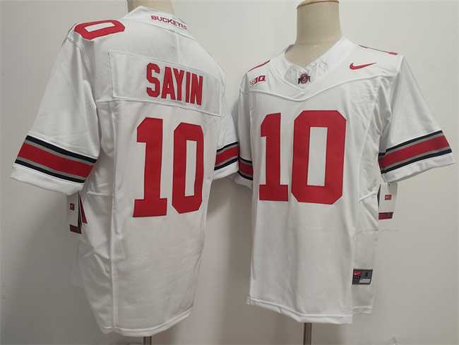 Men%27s Ohio State Buckeyes #10 Julian Sayin White 2025 F.U.S.E. Limited Stitched Jersey