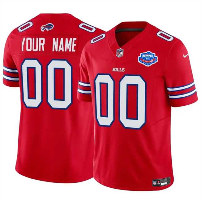 Men & Women & Youth Buffalo Bills Active Player Custom Red 2025 F.U.S.E. With Farewell Patch Vapor Untouchable Limited Stitched Jersey