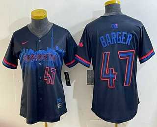 Women%27s Toronto Blue Jays #47 Addison Barger Black 2024 City Connect Limited Stitched Jersey