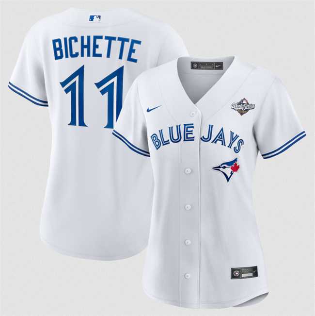 Women%27s Toronto Blue Jays #11 Bo Bichette White 2025 World Series Home Cool Base Stitched Jersey Dzhi