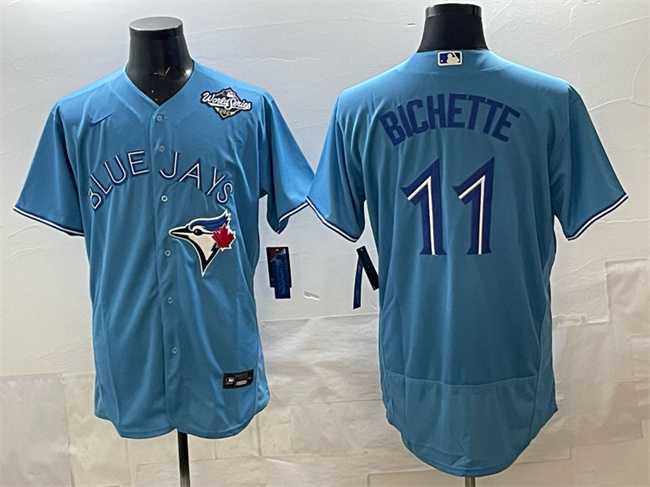 Men%27s Toronto Blue Jays #11 Bo Bichette Blue 2025 World Series Flex Base Stitched Jersey