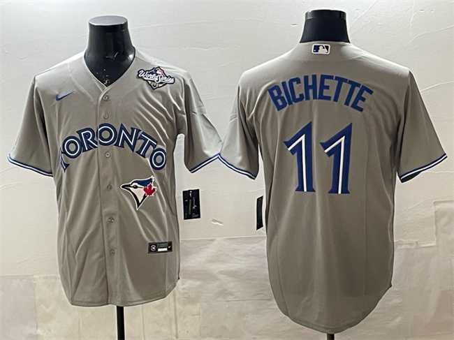 Men%27s Toronto Blue Jays #11 Bo Bichette Gray 2025 World Series Home Cool Base Stitched Jersey