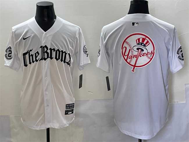 Men%27s New York Yankees Team Big Logo White %27Gothic Legacy Edition%27 Vapor Premier Limited Stitched Baseball Jersey