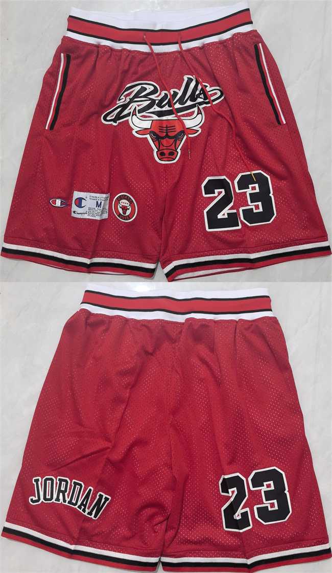 Men%27s Chicago Bulls #23 Michael Jordan Red Shorts