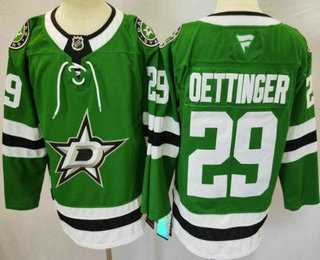 Men%27s Dallas Stars #29 Jake Oettinger Green Authentic Jersey