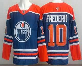 Men%27s Edmonton Oilers #18 Zach Hyman Blue Authentic Jersey
