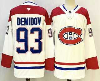 Men%27s Montreal Canadiens #93 Ivan Demidov White Authentic Jersey
