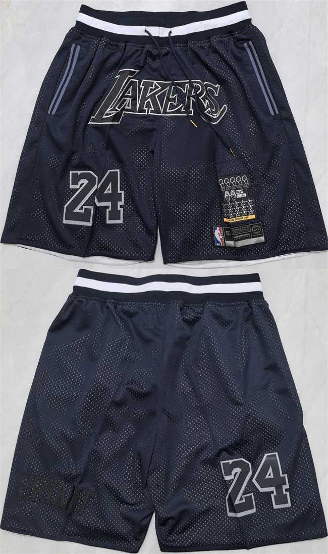 Men%27s Los Angeles Lakers #24 Kobe Bryant Black 2025 Shorts (Run Small)