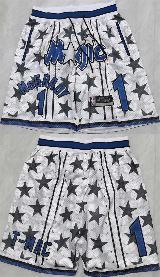 Men%27s Orlando Magic #1 Penny Hardaway White 2025 Shorts(Run Small)