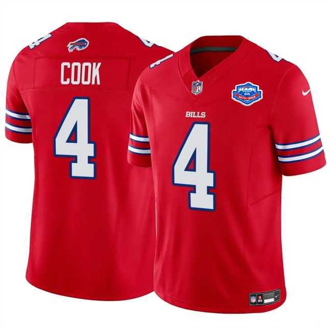 Men & Women & Youth Buffalo Bills #4 James Cook Red 2025 F.U.S.E. With Farewell Patch Vapor Untouchable Limited Stitched Jersey