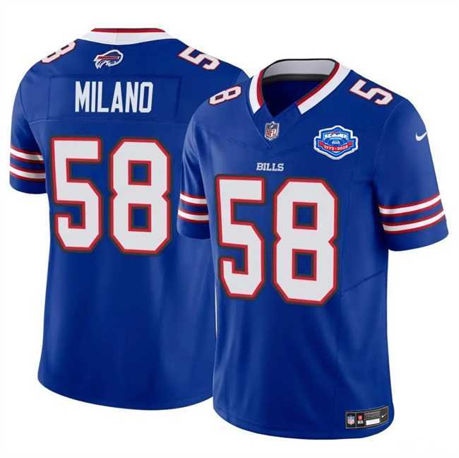 Men & Women & Youth Buffalo Bills #58 Matt Milano Blue 2025 F.U.S.E. With Farewell Patch Vapor Untouchable Limited Stitched Jersey
