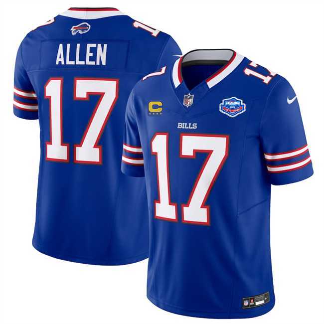 Men & Women & Youth Buffalo Bills #17 Josh Allen Blue 2025 F.U.S.E. With Farewell Patch And 4-Star C Patch Vapor Untouchable Limited Stitched Jersey