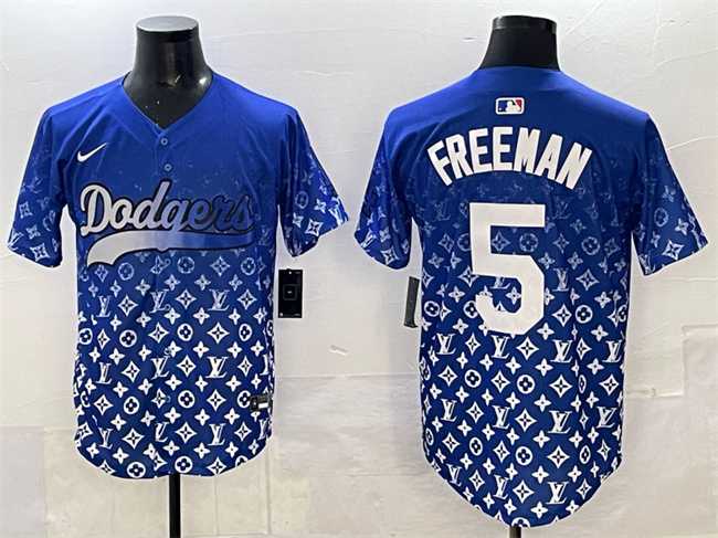 Men%27s Los Angeles Dodgers #5 Freddie Freeman Blue Limited Stitched Jersey