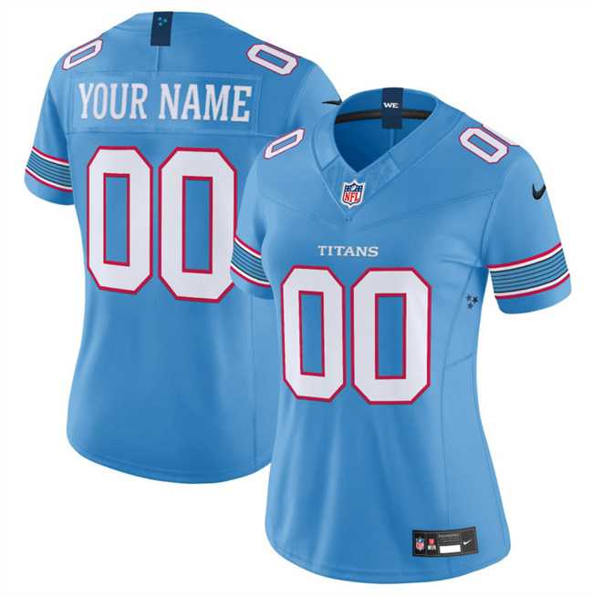 Women%27s Tennessee Titans Active Player Custom Light Blue 2026 F.U.S.E. Vapor Limited Stitched Football Jersey(Run Small)
