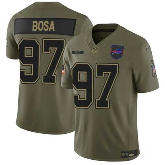 Men%27s Buffalo Bills #97 Joey Bosa Olive 2025 F.U.S.E. Salute to Service Limited Stitched Jersey Dyin