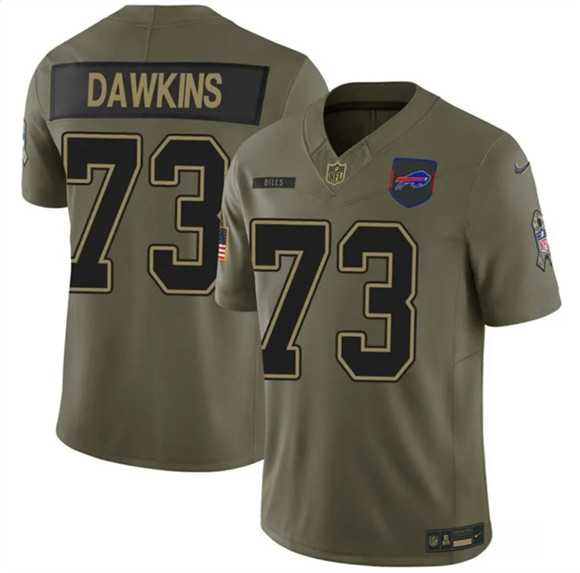 Men%27s Buffalo Bills #73 Dion Dawkins Olive 2025 F.U.S.E. Salute to Service Limited Stitched Jersey Dyin