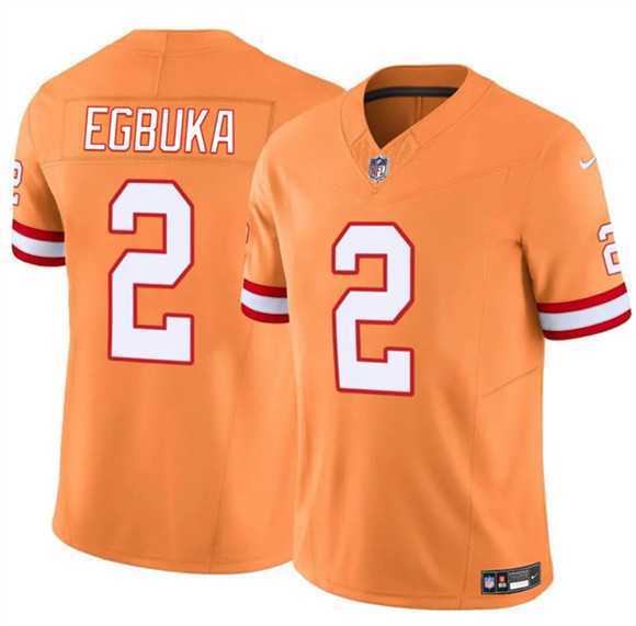 Men%27s Tampa Bay Buccaneers #2 Emeka Egbuka Orange 2025 Draft F.U.S.E. Throwback Limited Stitched Jersey Dzhi