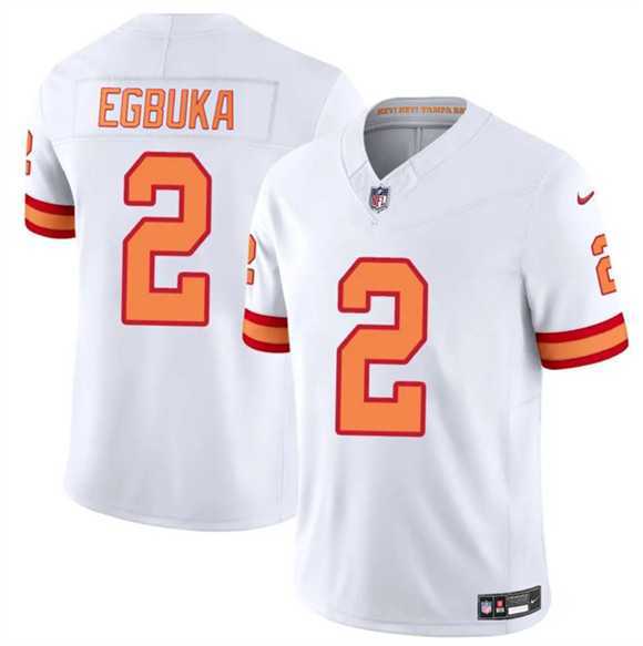Men%27s Tampa Bay Buccaneers #2 Emeka Egbuka White 2025 F.U.S.E. Vapor Limited Stitched Jersey Dzhi