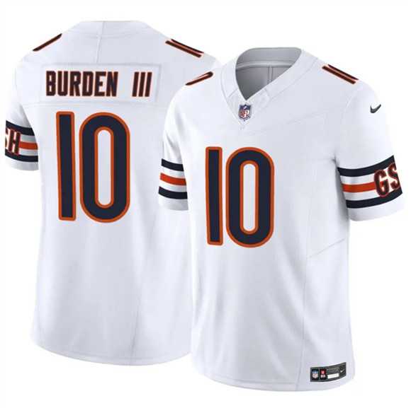 Men%27s Chicago Bears #10 Luther Burden III White 2025 F.U.S.E. Vapor Untouchable Limited Stitched Jersey Dzhi