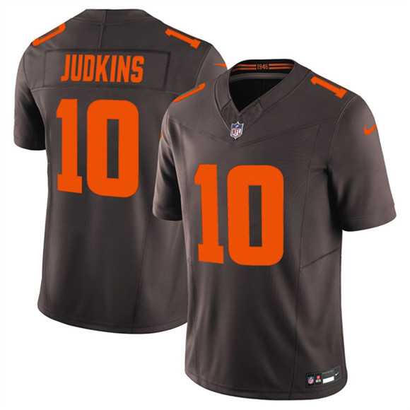 Men%27s Cleveland Browns #10 Quinshon Judkins Brown 2025 F.U.S.E. Alpha Dawg Limited Stitched Jersey Dzhi