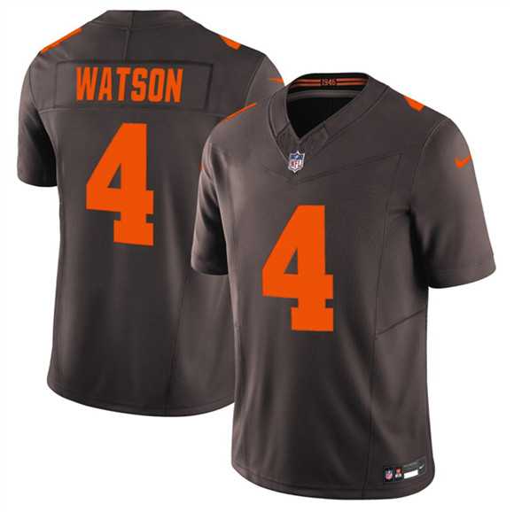 Men%27s Cleveland Browns #4 Deshaun Watson Brown 2025 F.U.S.E. Alpha Dawg Limited Stitched Jersey Dzhi