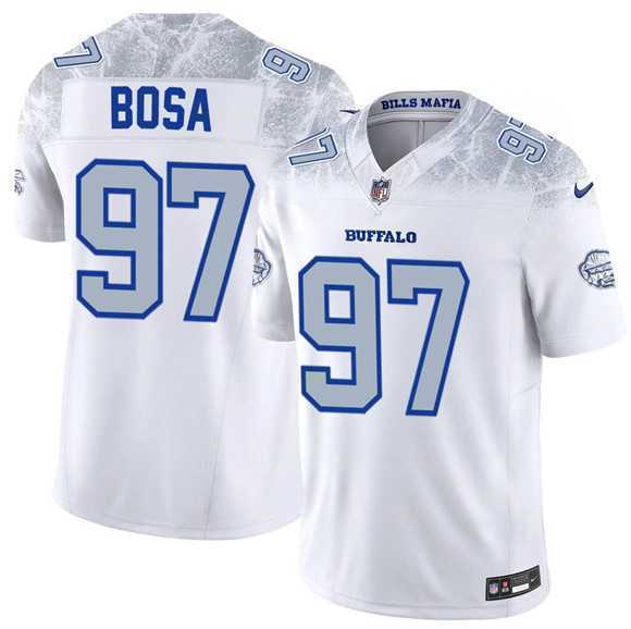 Men%27s Buffalo Bills #97 Joey Bosa White 2025 F.U.S.E. %27Rivalries%27 Vapor Limited Football Stitched Jersey Dzhi