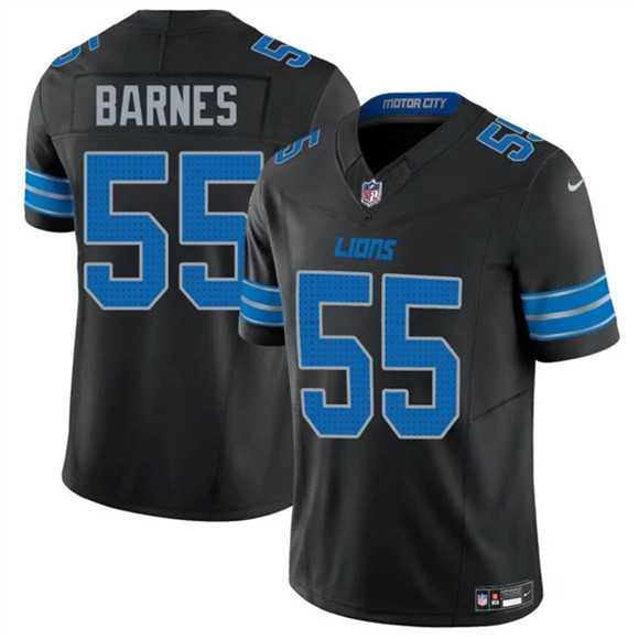 Men%27s Detroit Lions #55 Derrick Barnes Black 2025 F.U.S.E. Vapor Limited Stitched Game Jersey Dzhi