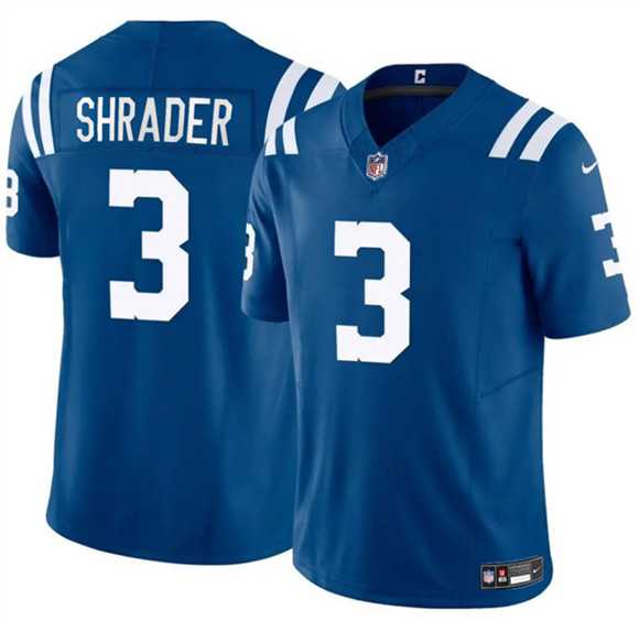 Men%27s Indianapolis Colts #3 Spencer Shrader Blue 2025 F.U.S.E. Vapor Limited Stitched Jersey Dzhi