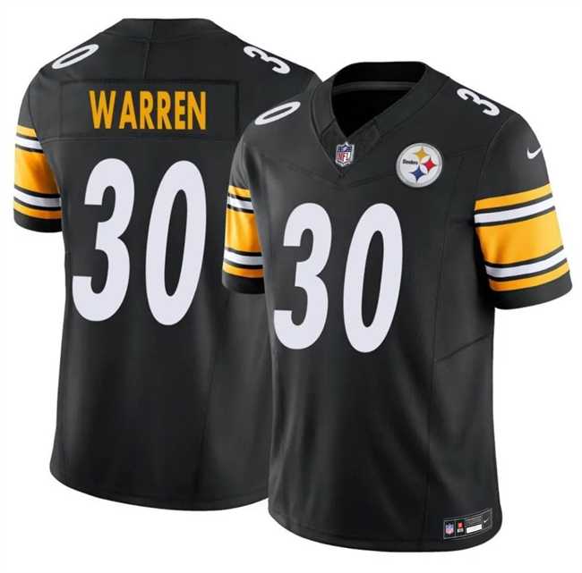 Men%27s Pittsburgh Steelers #30 Jaylen Warren Black 2025 F.U.S.E. Vapor Untouchable Limited Stitched Jersey Dzhi
