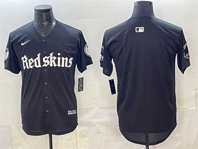 Men%27s Washington Commanders Blank Black %27Gothic Capitol Shadows Edition%27 Limited Stitched Baseball Jersey