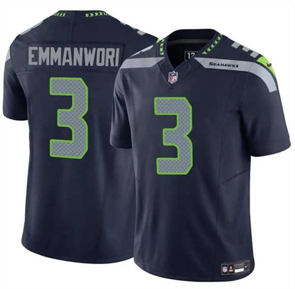 Men%27s Seattle Seahawks #3 Nick Emmanwori Navy 2025 F.U.S.E. Vapor Untouchable Limited Stitched Jersey Dzhi