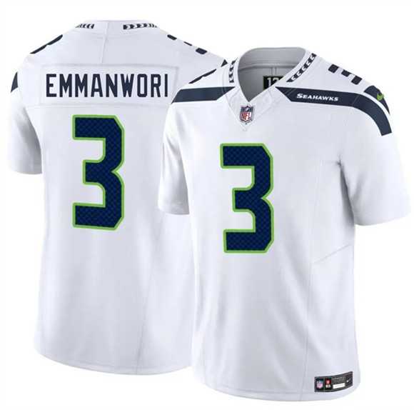 Men%27s Seattle Seahawks #3 Nick Emmanwori White 2025 F.U.S.E. Vapor Untouchable Limited Stitched Jersey Dzhi