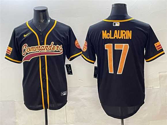 Men%27s Washington Commanders #17 Terry McLaurin Black Limited Stitched Baseball Jersey