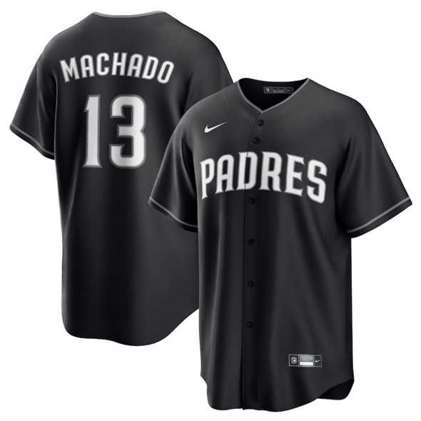 Men%27s San Diego Padres #13 Manny Machado Black Lights Out Limited Stitched Baseball Jersey Dzhi