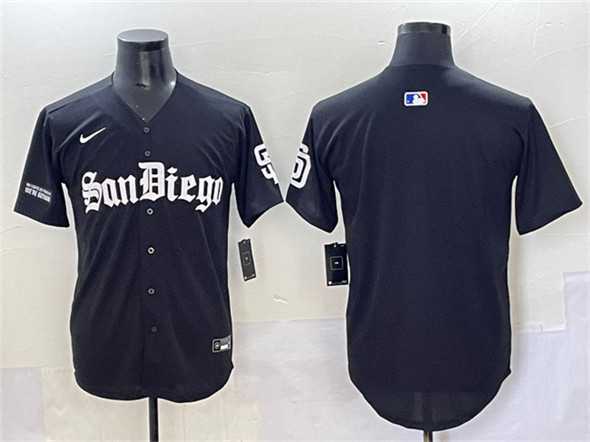 Men%27s San Diego Padres Blank Black Gothic Edition Vapor Limited Stitched Baseball Jersey