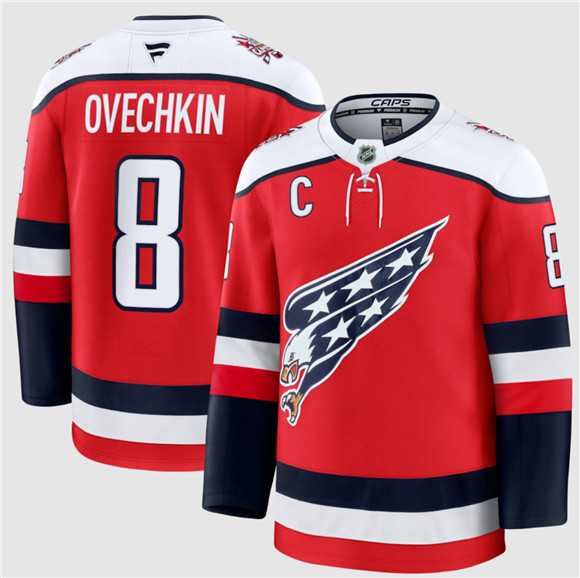 Men%27s Washington Capitals #8 Alexander Ovechkin Red 2025-26 C Patch Alternate Stitched Jersey Dzhi