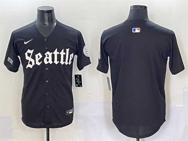 Men%27s Seattle Mariners Blank Black %27Deep Sea Gothic Edition%27 Vapor Premier Limited Stitched Baseball Jersey