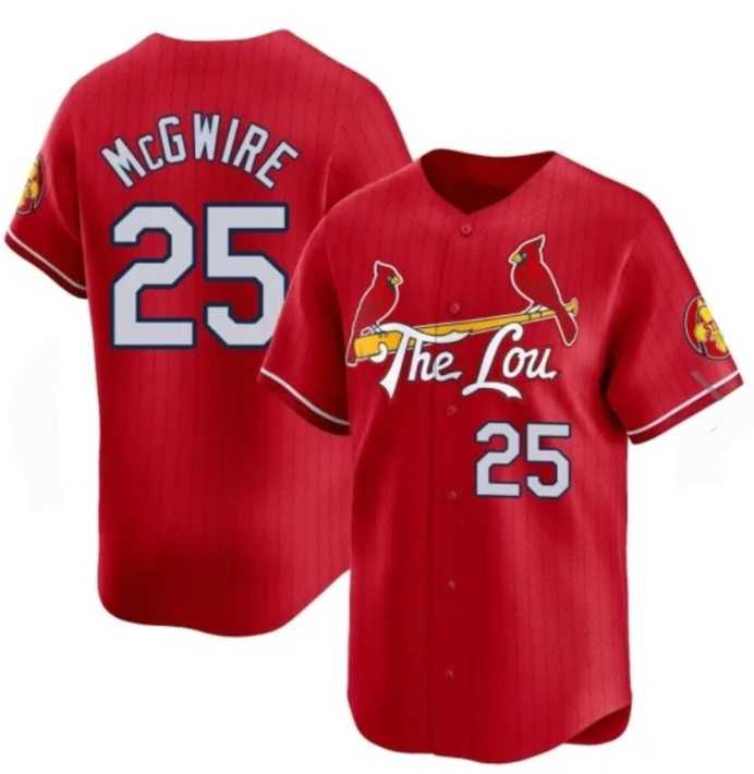 Men%27s St Louis Cardinals #25 Mark McGwire Red City Connect Baseball Jersey Dzhi
