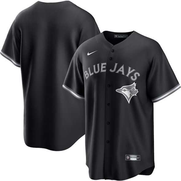 Men%27s Toronto Blue Jays Blank Black Lights Out Limited Stitched Baseball Jersey Dzhi