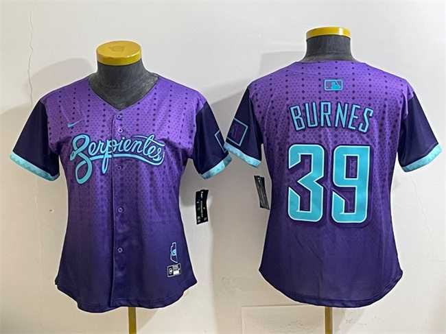 Women%27s Arizona Diamondbacks #39 Corbin Burnes Purple 2025 City Connect Limited Stitched Baseball Jersey(Run Small)