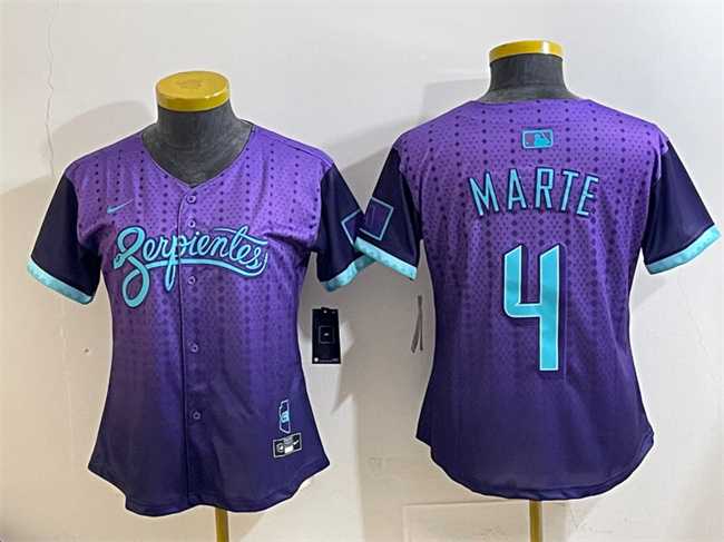 Women%27s Arizona Diamondbacks #4 Ketel Marte Purple 2025 City Connect Limited Stitched Baseball Jersey(Run Small)