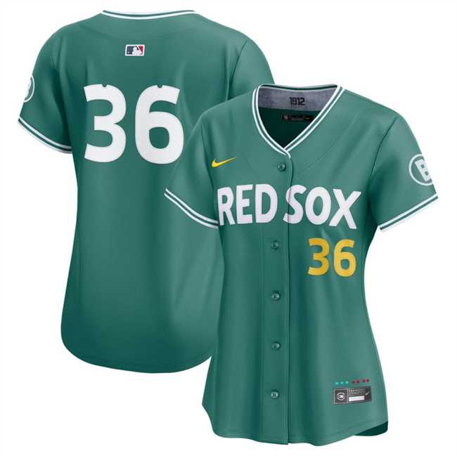 Women%27s Boston Red Sox #36 Triston Casas Green 2025 City Connect Limited Stitched Baseball Jersey(Run Small) Dzhi