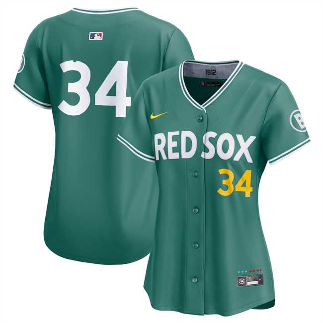 Women%27s Boston Red Sox #34 David Ortiz Green 2025 City Connect Limited Stitched Baseball Jersey(Run Small) Dzhi