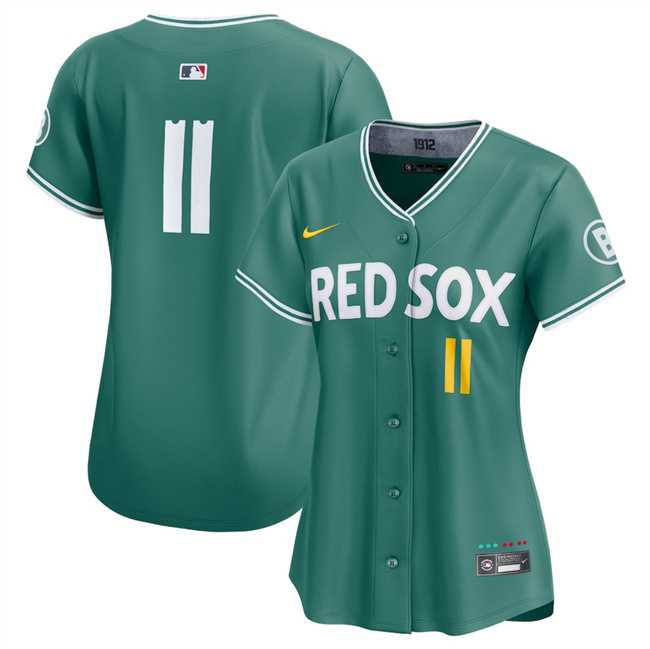 Women%27s Boston Red Sox #11 Rafael Devers Green 2025 City Connect Limited Stitched Baseball Jersey(Run Small) Dzhi
