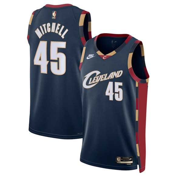 Men%27s Cleveland Cavaliers #45 Donovan Mitchell Donovan Mitchell Navy 2025 Classic Edition Stitched Jersey Dzhi