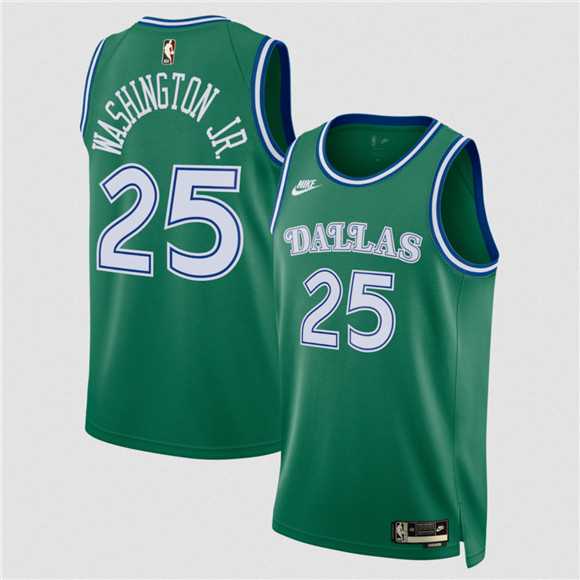 Men%27s Dallas Mavericks #25 P.J. Washington Green 2025 Classic Edition Stitched Jersey Dzhi