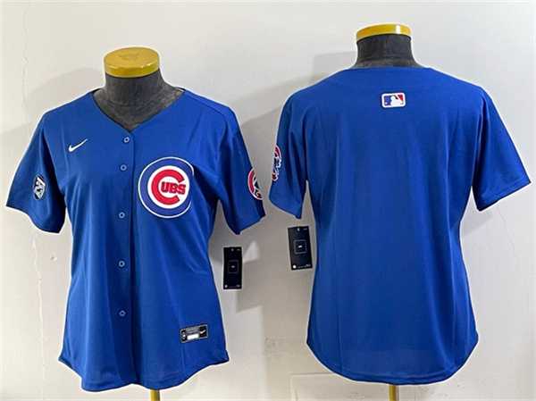 Women%27s Chicago Cubs Blank Royal %27Ryne Sandberg Tribute%27 Vapor Limited V2 Stitched Jersey